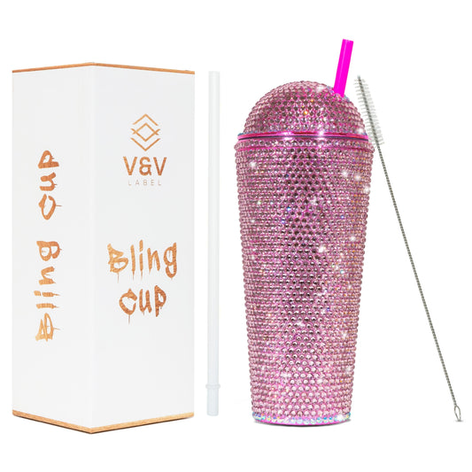 Bling Cup Dome lid in Pink Heaven