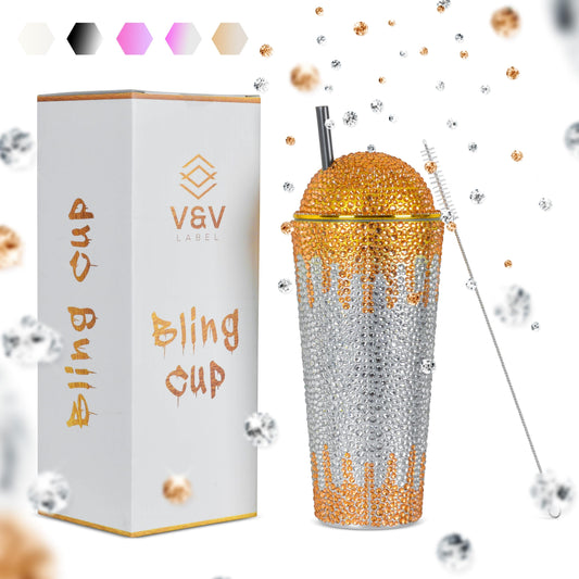 Bling Cup Silver and Gold drip