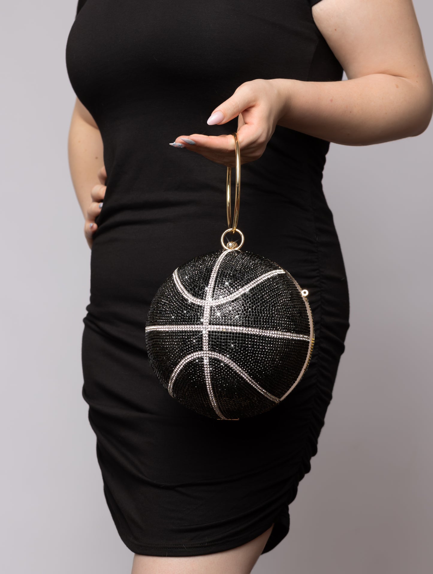 Bling Basketball shaped crossbody clutch